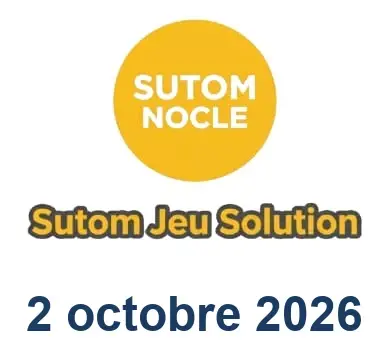 Solution SUTOM #1729 - 2 octobre 2026